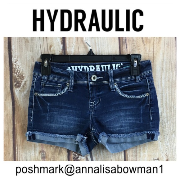 hydraulic denim shorts